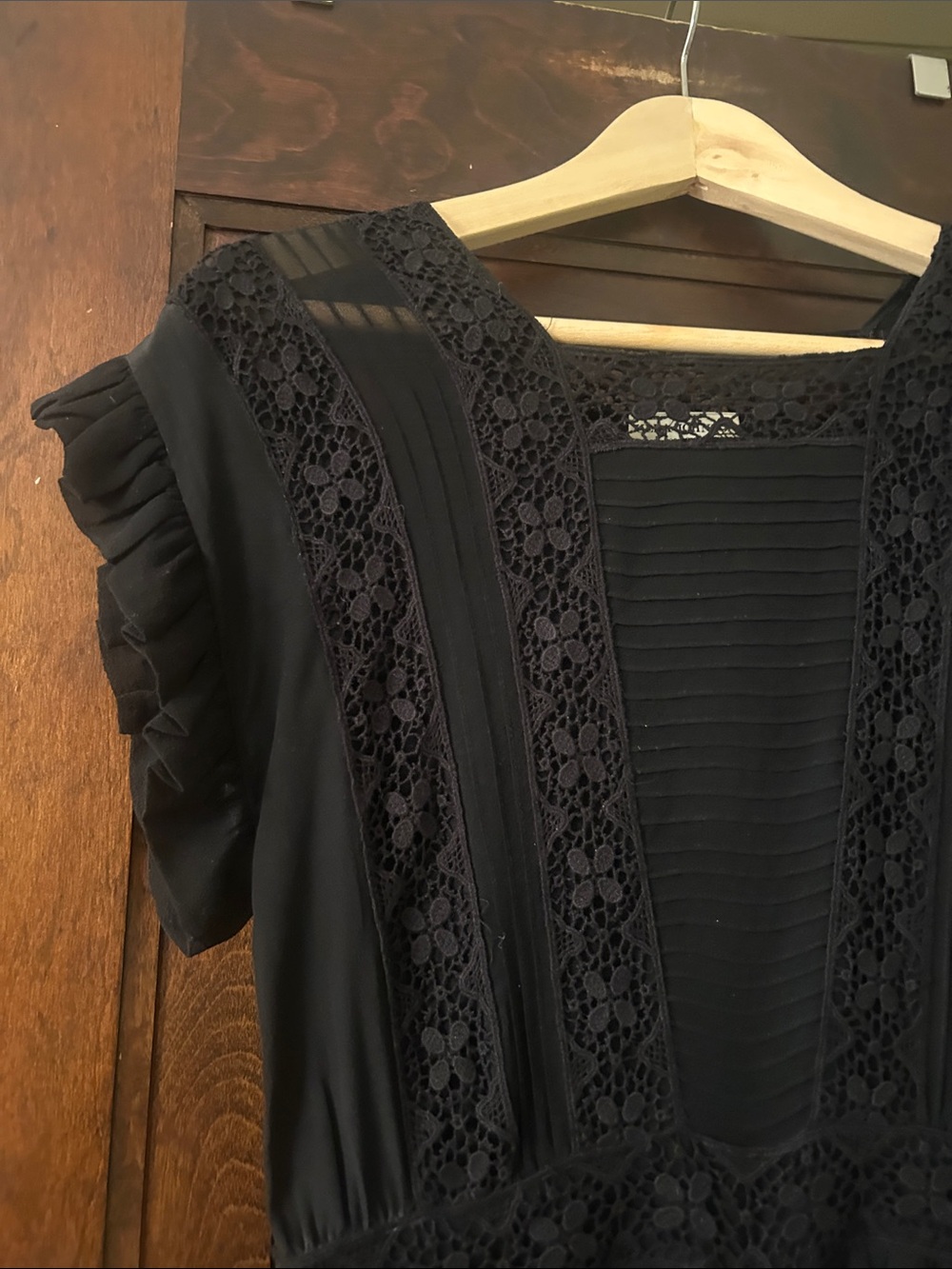 Ulla Johnson Black Lace-Trim Dress - Elegant - Picture 2 of 11